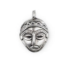 TheBeadChest African Silver Mask Pendant (30x45mm): Genuine West African Mask Design for DIY Jewelry & Necklaces - color: Silver, size: Small (30x45mm)