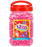 Praisebank Pony Beads, 1200pcs 6x9mm, Wholesale Beads, Bracelets Jewelry Making, Arts & Crafts(Pink) - color: PINK, size: Small Size