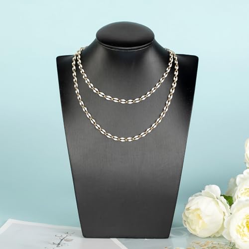 White Enamel Cable Chain Customize Necklace DIY Jewelry Chain Roll, 2 Meters Gold Plated Brass Chain with Jump Rings and Lobster Clasps - color: White