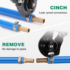 2 IN 1 Ratchet Pex Crimping Tool Pliers Cinch and Remove Combo Function Professional Pex Crimper Long Handle Pex Pinch Tool Pex Pipe Crimp Tool for 3/8" to 1" Stainless Steel Clamps in Plastic Box - style: 2pcs Pex Tool with Box