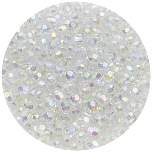 400 Pcs 8MM AB Color Crystal Acrylic Beads Round Faceted Crystal Plastic Bead Spacer Beads for Jewelry Making, Bracelets Necklaces Earrings Wind Chimes Suncatchers(401 - Transparent AB) - color: 401 - Transparent AB, size: 8MM