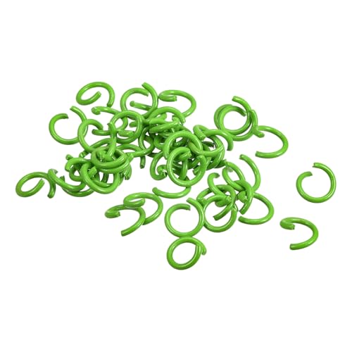 uxcell Open Jump Rings, 8mm Colorful O-Ring Connectors for DIY Crafts Jewelry Making, Carbon Steel, Green, 100Pcs - color: Green, size: 8mm