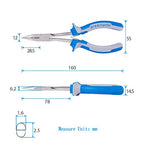 SPEEDWOX Long Reach Long Nose Pliers 6 Inches Mini Wire Cutter Side Cutting Slim Precision Fine Pliers for Hard to Reach Narrow Spaces Serrated Jaws High Leverage Reduce Efforts Non-slip Handles - style: Long Nose Pliers