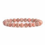 Justinstones Gem Semi Precious Gemstone 8mm Round Beads Stretch Bracelet 7 Inch Unisex - color: Argentina Rhodochrosite