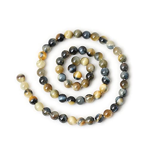60PCS 6mm Natural Dream Tiger Eye Stone Round Loose Beads for Jewelry Making DIY Bracelet Necklace Materials 1 Strand 15" - color: Dream Tiger Eye, size: 6mm