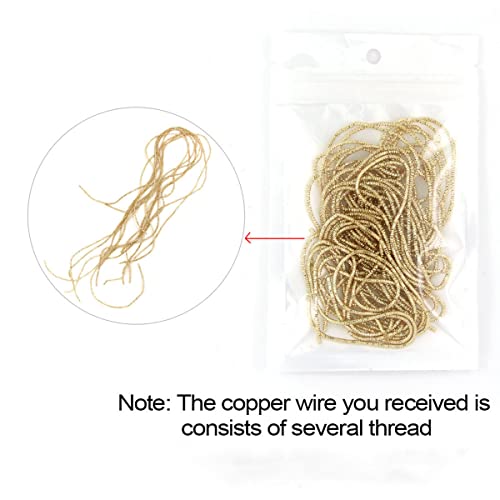 ECYC Ltd 10g 1.5mm French Bullion Wire, Spiral Copper Coil Wire French Coil Embroidery Wire French Metallic Wire Flexible Jewelry Wire for Embroidery, Beading, Jewelry Making, Garment Design - color: Light Gold