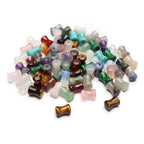 40 Pcs Healing Loose Beads Bamboo Jiont Shape Natural Necklace Stone Pendants Crystal Charms for Jewelry Making DIY Craft - color: bamboo joint