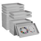 20Pcs Small Velvet Jewelry Tray, 8.3x4.9x0.9Inch Jewelry Storage Display Trays Jewelry Drawers Organizer Trays Desktop Decorative Tray for Earring Ring Necklace Bracelet, Grey (1 grid)