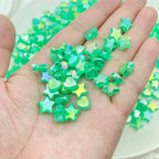 450pcs Acrylic Beads - Crystal Star & Heart Shapes for Jewelry Making - DIY Bead Bracelet, Necklace & Earrings (Neon Green) - color: Neon Green