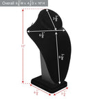 MOOCA 2 Pcs Deluxe Medium Necklace Chain Jewelry Bust Display Holder Stand, Necklaces Display Mannequin, Bust Stand, 6 3/8 W x 4 1/4 D x 10 H in, Black Velvet - color: 2) Black Velvet, 2 pieces