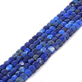Natural Lapis Gemstone 4mm Faceted Cube Square Loose Beads 16 Inch for DIY Jewelry Making Beads - color: Lapis