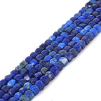 Natural Lapis Gemstone 4mm Faceted Cube Square Loose Beads 16 Inch for DIY Jewelry Making Beads - color: Lapis