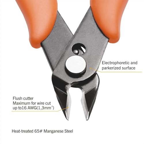 KATA 5-Pack Micro Wire Cutters, Precision Electronics Flush Cutter and Side Cutting pliers, Clean Cut for Model, Jewelry, Model Kits - color: 5 Pack