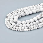 4mm 200pcs Natural Stone Round Beads Matte White Howlite Genuine Stone Beading Loose Gemstone DIY Charm Smooth Beads for Bracelets Necklaces Earrings Hole Size 1mm (Matte White Howlite 4mm) - color: Matte White Howlite, size: 4mm