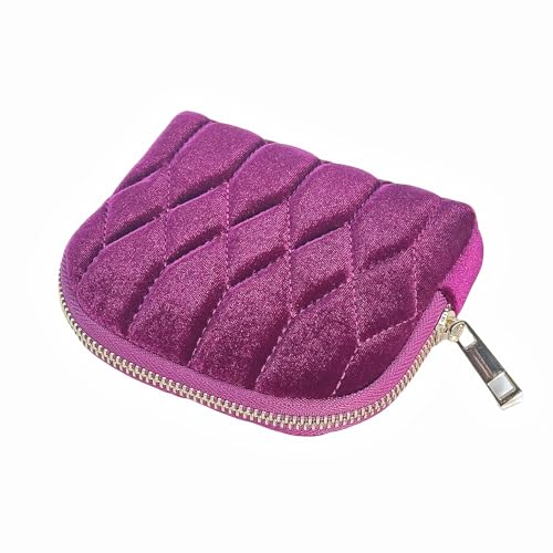 Small Travel Jewelry Case - Jewelry Travel Organizer Bag with for Bracelets, Necklaces, Bangles, Jewelry Organizer Storage Bag Gift for Women Girls,5.1x4.72x1.18 IN- RJB001-Purple - color: Purple-Velvet