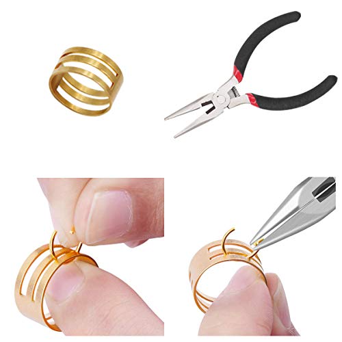 EuTengHao 1504Pcs Gold Open Jump Ring and Lobster Clasps Kit - Jewelry Making Repair Supplies with Pliers and Tweezers - color: Gold