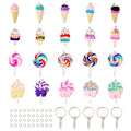 Craftdady Resin Plastic Miniature Food Snack Pendants Charms Ice Drink Juice Pendants Cute Bottle Fruit Keychain Charms Hang Ornament for DIY Craft Earring Bracelet Necklace Jewelry Making - color: Mixed Color Lollipop (48-56x27-29mm)