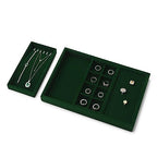 4 In 1 Velvet Jewelry Trays Jewelry Drawer Organizer Tray Stackable Jewelry Trays Necklace Bracelet Ring Earring Organizer Tray (Green) - size: 3 Grid