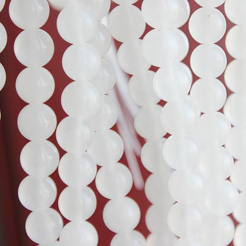 MJDCB Beads for Energy Bracelets Yoga Bracelet DIY Bracelet Natural Stone Beads White Jade 38 Pieces, 10mm - color: White Jade, size: 10mm