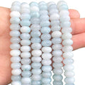 Songxi 5x8mm Natural Aquamarine Stone Rondelle Beads, 75PCS Spacer Round Loose Abacus Beads for Jewelry Making, Gemstone for Bracelet Necklace Earrings, Arts and Crafts - color: Aquamarine