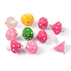 Craftdady Fruit Dangle Charms Pendants Cute Resin Food Pendants Apple Orange Pineapple Strawberry Pendants Lovely Vegetable Mushroom Charms for DIY Craft Earring Bracelet Necklace Jewelry Making - color: Random Mixed Color, Mushroom