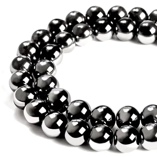 150pcs 6mm Black Hematite Beads Natural Gemstone Beads Round Loose Beads for Jewelry Making - color: Black Hematite, size: 6mm
