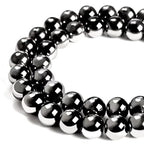 150pcs 6mm Black Hematite Beads Natural Gemstone Beads Round Loose Beads for Jewelry Making - color: Black Hematite, size: 6mm