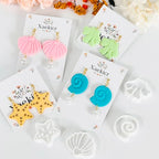 Xaekicr 4PCS Ocean Theme Polymer Clay Cutters Set – Starfish Seashell Clay Earring Cutters – Clay Tools for Polymer Clay Jewelry Making, Beach DIY Crafts Supplies - color: O color