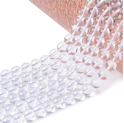 70pcs Adabele Lab Created Clear Crystal White Quartz Gemstone 10mm Round Beads Gem Stone Spacer for DIY Craft Jewelry Making GS17-10 - color: Clear Crystal Quartz (Lab Created), size: 10mm (70pcs/2 strands)