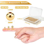 CeeVian 14K Gold Filled Spacer Beads 300PCS Seamless Gold Round Beads Spacer Bead That Do Not Fade Easily Round Bracelet Bead for DIY Necklace Bracelet Jewelry Making (5MM) - size: 5MM