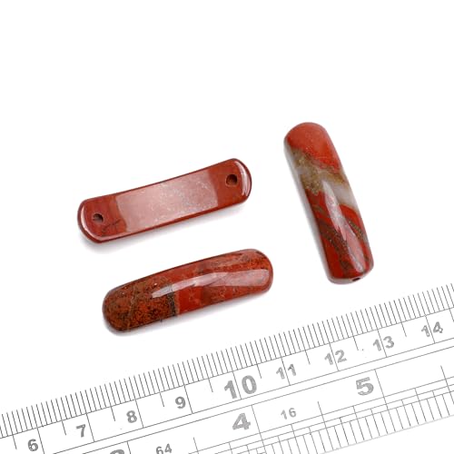 BEADIA Natural Curved Redstone Stone Beads 36x10mm 4pcs for DIY Bracelet Jewelry Making - color: Redstone