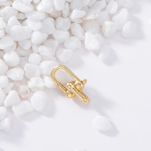14K Gold Jewelry Clasp Necklace Extender Clasp Bracelet Extension Connector for DIY Necklace Bracelet Anklet Jewelry Making (Style 1) - size: Style 1-Yellow