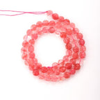 6mm Faceted Natural Watermelon Red Stone Beads Coin Disc Gemstone Spacer Beads for Jewelry Making DIY Bracelet Necklace - color: Watermelon Red