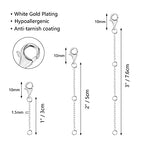 925 Sliver Necklace Extenders, Silver Chain Extenders with Lobster Clasp, Durable Plated Solid Brass Necklace Bracelet Anklet Extension Chains(1 2 3 Inches, 3PCS) - color: D-Silver, size: 1,2,3inch