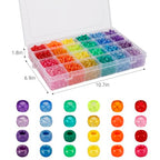 2880pcs Kandi Beads for Hair Pony Beads Kit Rainbow Beads Plastic Bead for Craft 6 x 9mm 24 Colors 4 Styles Large Hole Beads Set for Bracelets Jewelry Making
