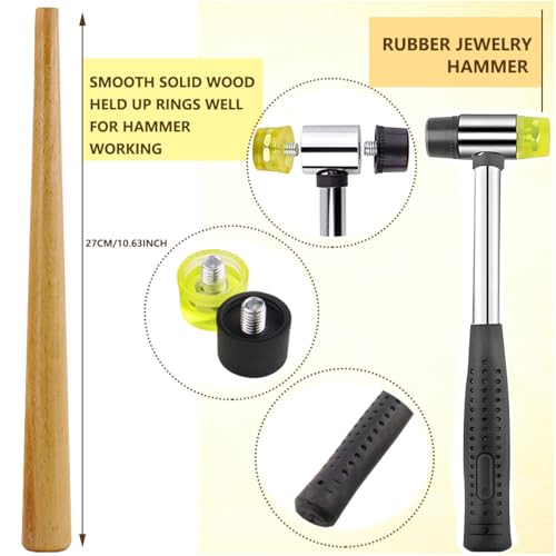Ring Sizer Measuring Tool Metal Ring Mandrel and Mallet for Ring Making Ring Size Measurer Ring Shaper to Fix Bent Rings Jewelry Sizing Reshaper Repair Kit with Hammer (12-Ring Sizer Tool) - color: 12-RING SIZER TOOL