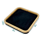 TheDisplayGuys - Bamboo Jewelry Organizer Display Tray - Faux Suede Insert - 104 Ring Holder Slots - Black - color: Black Suede, size: Ring Slots - 104, style: Bamboo