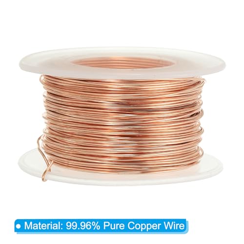PATIKIL 111.55 Feet Solid Bare Copper Wire,20 Gauge 99.96% Pure Copper Wire 0.8mm Soft Beading Wire Metal Plant Stem Ties for Jewelry Craft (34m) - size: 0.8mm x 111.55ft