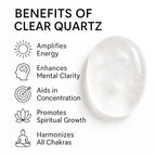 Clear Quartz Worry Stone – Natural Polished Thumb Palm Crystal for Clarity, Healing & Energy Amplification – Pocket Fidget Stone for Meditation & Focus - color: Crystals Quartz