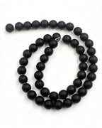 8mm Glass Beads 46PCS Glass Beads for Jewelry Making Charm Round Loose Bead for Bracelet Making Kit (Black Frosted Glass) - color: Black Frosted Glass