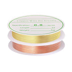 MIKIMIQI 2 Pack Jewelry Wire - 20 Gauge Tarnish Resistant Copper Beading Wire for Jewelry Making, 0.8mm X 3m Each (Gold, Rose Gold) - color: Gold,Rose Gold