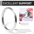 CREST Surgical and Marine Grade Stainless Steel Split Ring for Keychains SS316L Key Rings for Car Keys - color: 25-pack