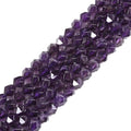 Amethyst 6mm Gemstone Triangle Faceted Round Loose Beads Strand 15.5" DIY Jewelry Making - color: Amethyst