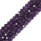 Amethyst 6mm Gemstone Triangle Faceted Round Loose Beads Strand 15.5" DIY Jewelry Making - color: Amethyst