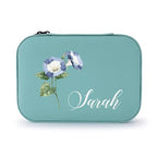 Custom Leather Jewelry Box with Name & Birth Flower Month, Birthday Gifts for Women, Personalized Jewelry Travel Case - Customized Jewelry Organizer Box, Mom Birthday Gifts, Lime - color: Lime