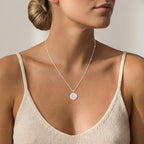 Mothers Day Gifts for Mom Cross Necklace for Women Dainty 14K Gold Plated Cross Coin Necklace Simple Round Disc Pendant Minimalist Cute Charm Everyday Religious Jewelry Gifts - style: bead chain silver