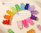 Keychain Charms Bulk 30pcs mixed Cute 3D Charms for Keychain Making for Bracelet Earring Jewelry Making DIY Crafts Includes Animal Food Fruit Flower Designs - color: Bear Mix
