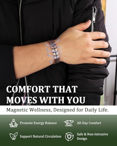Copper Bracelet for Men, 2X Strength 99.99% Pure Copper Magnetic Bracelet with Magnets, Butterfly Clasp Design, Adjustable Length with Sizing Tool - color: Copper