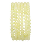 BEADIA Natural Lemon Jade Stone Round Loose Semi Gemstone Beads for Jewelry Making 4MM 38cm/Strand - color: Lemon Jade, size: 4mm