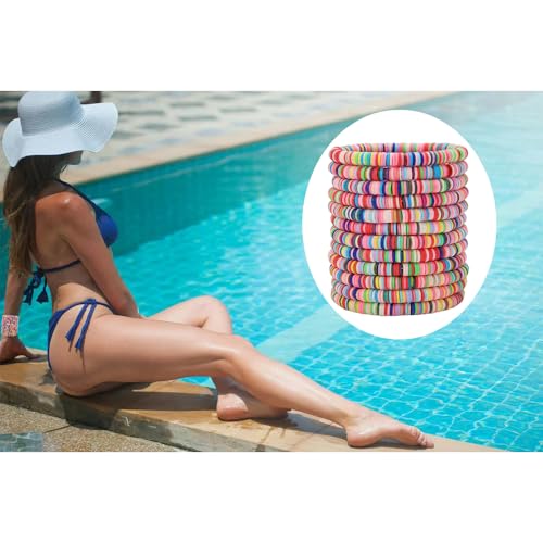 12pcs Friendship Bracelets Beaded Bracelets Heishi Bracelet Cute Bracelets Stack Vinyl Clay Disc Bead Surfer Stretch Summer Beach Bracelets For Women Preppy Bracelets - color: B-2 color 1